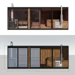 modułowa sauna Ainara A Bmini + C wymiary