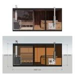 sauna drewniana Ainara A+C schemat